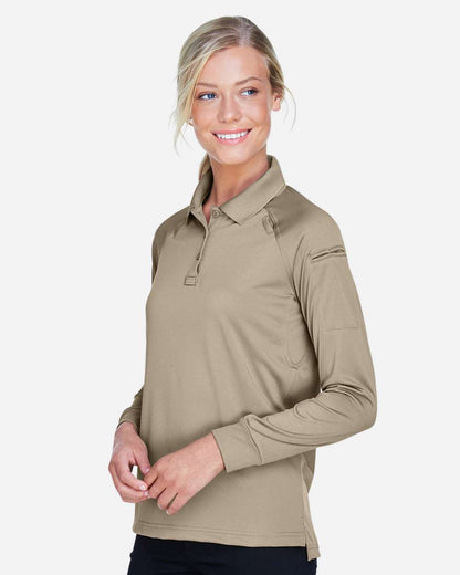 Harriton Women's Advantage Long Sleeve Tactical Polo M211LW #colormdl_Desert Khaki