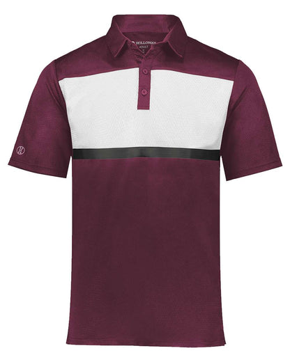 Holloway Men's Dry-Excel™ Prism Bold Polo 222576 #color_Maroon/ White