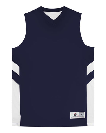 Badger Youth B-Pivot Rev. Tank Top 2566 #color_Navy/ White