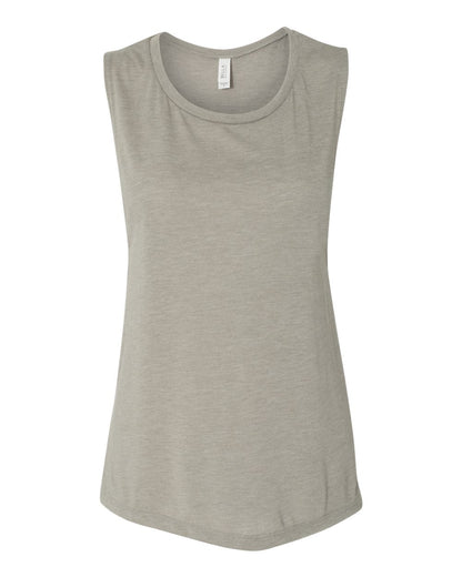 BELLA + CANVAS Women's Flowy Scoop Muscle Tank 8803 #color_Heather Stone