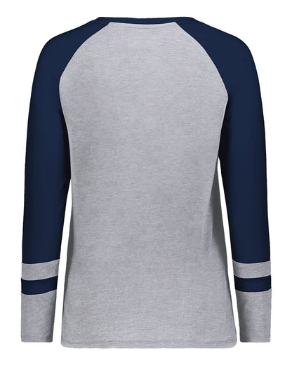 Augusta Sportswear Women's Triblend Fanatic 2.0 Long Sleeve T-Shirt 2917 #color_Grey Heather/ Navy