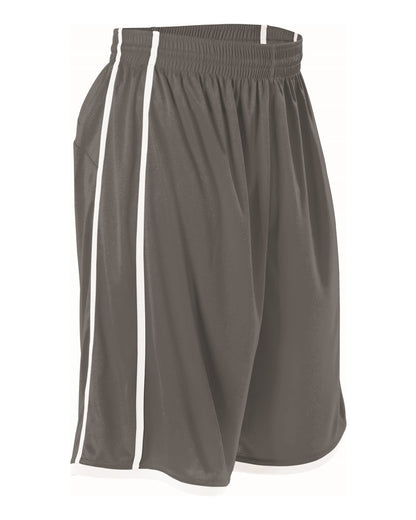 Alleson Athletic Women's Basketball Shorts 535PW #color_Charcoal/ White