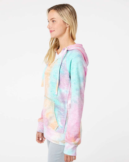 MV Sport Women’s Courtney Burnout V-Notch Hooded Sweatshirt W1162 #colormdl_Rainbow Sorbet