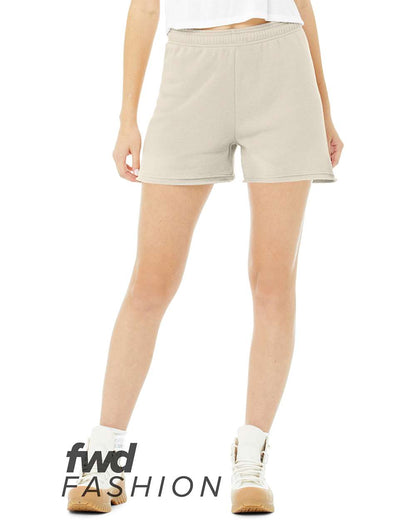 BELLA + CANVAS FWD Fashion Women's Cutoff Fleece Shorts 3797 #color_Heather Dust