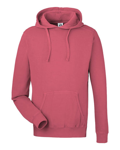 J. America Unisex Pigment-Dyed Fleece Hooded Sweatshirt 8730 #color_Garnet
