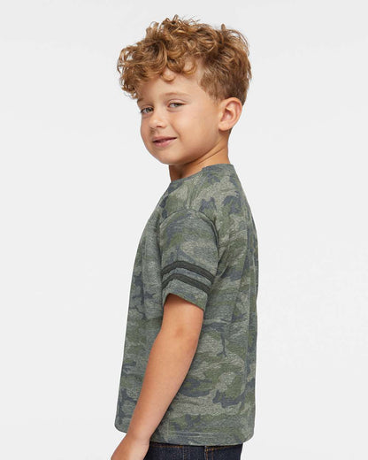Rabbit Skins Toddler Football Fine Jersey Tee 3037 #colormdl_Vintage Camo/ Vintage Smoke