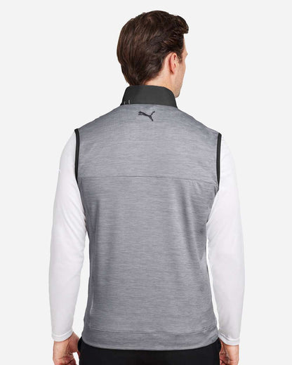 Puma Golf Men's Cloudspun Colorblock Vest 537465 #colormdl_Puma Black/ Quiet Shade Heather