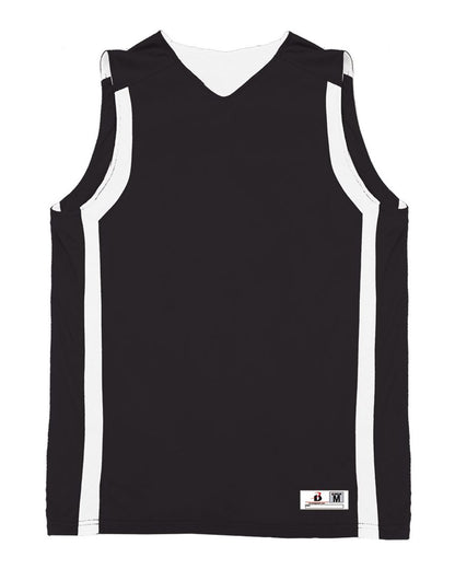 Alleson Athletic Youth B-Core B-Slam Reversible Tank Top 2551 #color_Black/ White