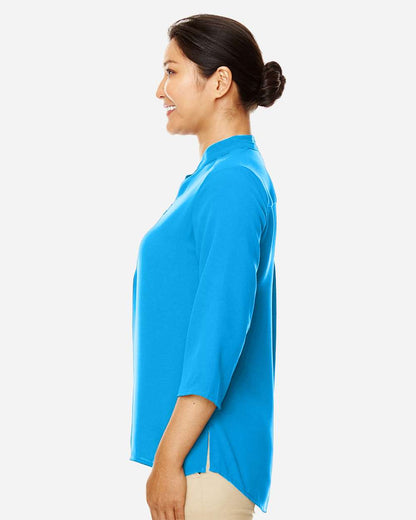 Devon & Jones Women's Perfect Fit™  Three-Quarter Sleeve Crepe Tunic DP611W #colormdl_Ocean Blue