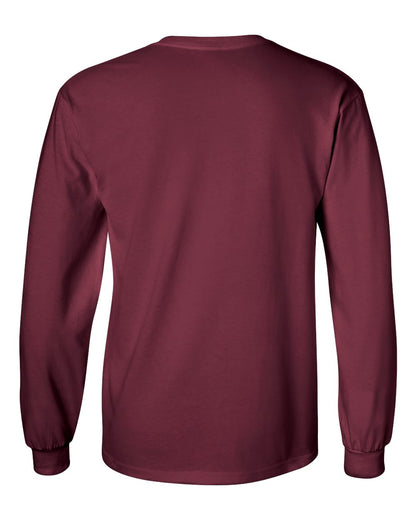Gildan Unisex Ultra Cotton® Long Sleeve T-Shirt 2400 #color_Maroon