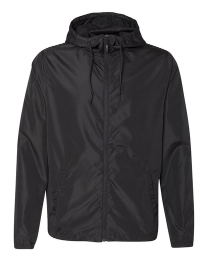 Independent Trading Co. Lightweight Windbreaker Full-Zip Jacket EXP54LWZ #color_Black