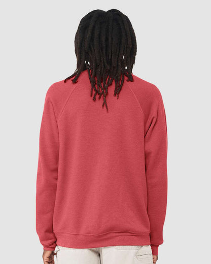 BELLA + CANVAS Sponge Fleece Raglan Crewneck Sweatshirt 3901 #colormdl_Heather Red