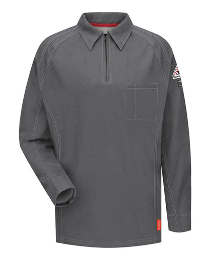 Bulwark Long Sleeve Polo QT12 #color_Charcoal