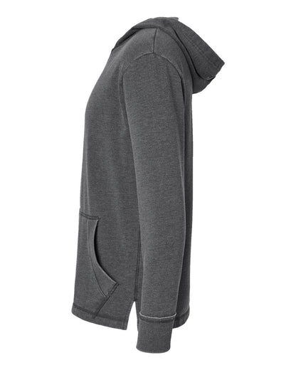 LAT Unisex Vintage Wash Fleece Hoodie Sweatshirt 6936 #color_Washed Black