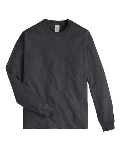 Hanes Authentic Long Sleeve T-Shirt 5586 #color_Charcoal Heather