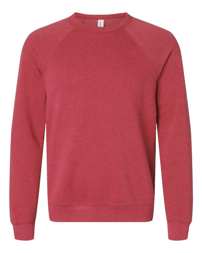 BELLA + CANVAS Sponge Fleece Raglan Crewneck Sweatshirt 3901 #color_Heather Red