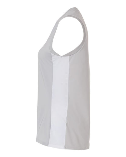 Adidas Women's Quickset V-Neck Sleeveless Jersey AT120 #color_Team Light Grey/ White