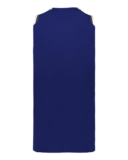 Alleson Athletic Women's Retro Basketball Jersey A55000 #color_Navy/ Graphite/ White