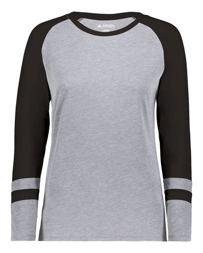 Augusta Sportswear Women's Triblend Fanatic 2.0 Long Sleeve T-Shirt 2917 #color_Grey Heather/ Black