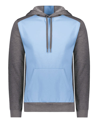 Augusta Sportswear Eco Revive™ Three-Season Triblend Fleece Hooded Sweatshirt 6865 #color_Columbia Blue/ Carbon Heather