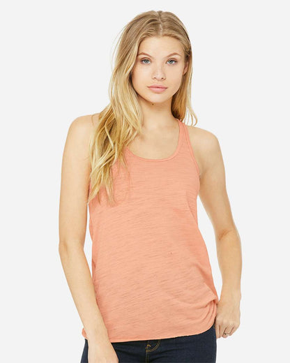 BELLA + CANVAS Women's Flowy Racerback Tank 8800 #colormdl_Peach Slub