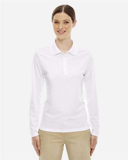 CORE365 Women's Pinnacle Performance Long Sleeve Piqué Polo 78192 #colormdl_White