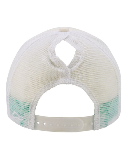 Infinity Her Women's Foam Trucker Cap ROSIE #color_Ivory/ Jade/ White/ Swirl