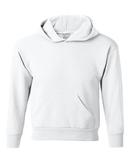Hanes Youth EcoSmart® Hooded Sweatshirt P473 #color_White
