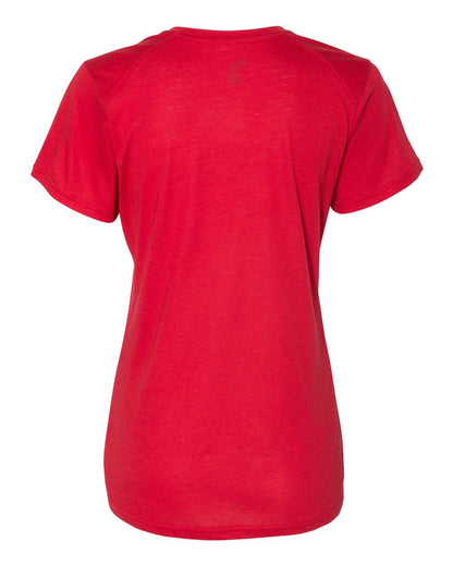 Badger Women’s Triblend Performance V-Neck Short Sleeve T-Shirt 4962 #color_Red