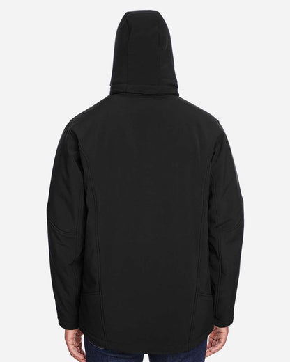 North End Men's Glacier Insulated Three-Layer Fleece Soft Shell Hood Jacket with Detachable Hood 88159 #colormdl_Black