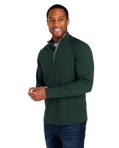 CORE365 Men's Origin Performance Pique Quarter-Zip Pullover CE418 #colormdl_Forest/ Carbon