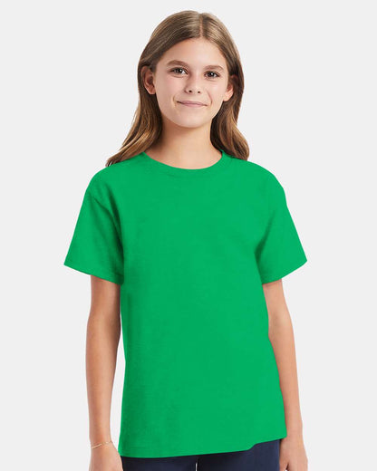 Hanes Essential-T Youth T-Shirt 5480 #colormdl_Kelly Green