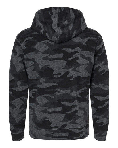 J. America Men's Triblend Fleece Hooded Sweatshirt 8871 #color_Black Camo Triblend