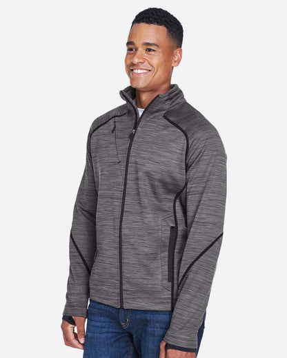 North End Men's Flux Mélange Bonded Fleece Jacket 88697 #colormdl_Carbon/ Black
