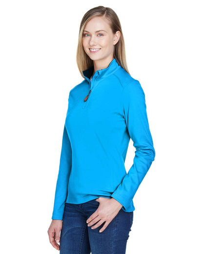 Devon & Jones Women's DRYTEC20™ Performance Quarter-Zip Pullover DG479W #colormdl_Ocean Blue/ Navy/ Ocean Blue