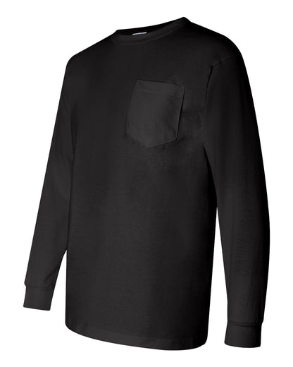 Bayside Union-Made Long Sleeve Pocket T-Shirt 3055 #color_Black