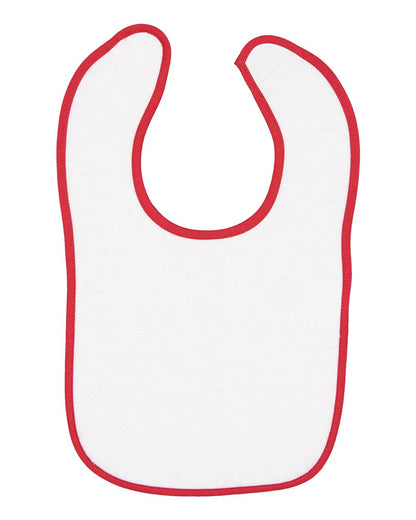 Rabbit Skins Infant Contrast Trim Terry Bib 1003 #color_Red