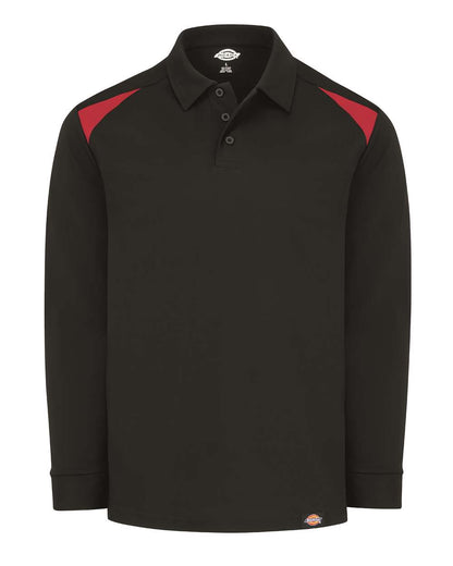 Dickies Team Performance Long Sleeve Shirt LL66 #color_Black/ English Red