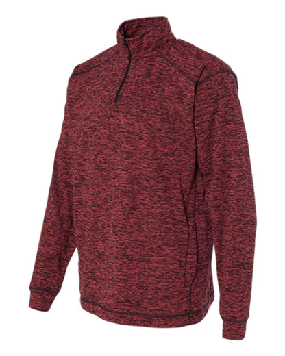 J. America Men's Cosmic Fleece Quarter-Zip Sweatshirt 8614 #color_Red Fleck