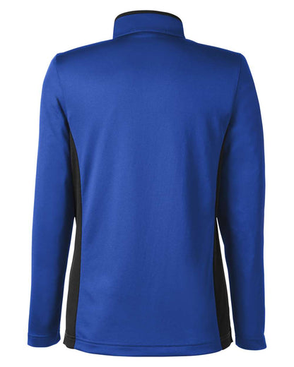 Harriton Women's Flash Snag Protection Plus IL Colorblock Quarter-Zip Pullover M786W #color_True Royal/ Black