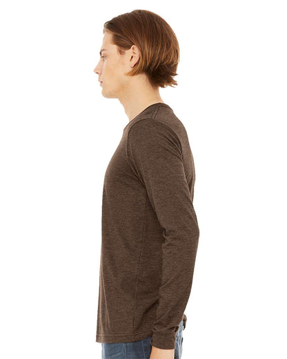 BELLA + CANVAS Heather CVC Long Sleeve Tee 3501CVC #colormdl_Heather Brown