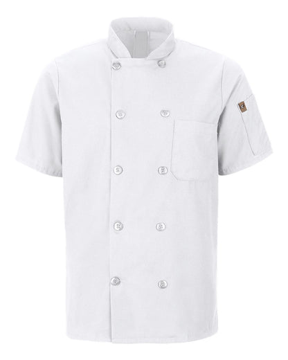 Chef Designs Mimix™ Short Sleeve Chef Coat with OilBlok 046X #color_White