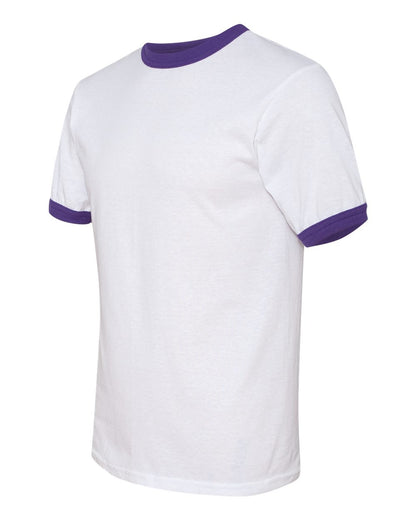 Augusta Sportswear 50/50 Ringer T-Shirt 710 #color_White/ Purple