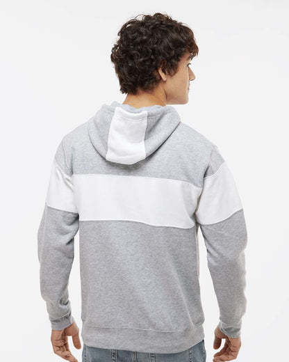 J. America Men's Varsity Fleece Colorblocked Hooded Sweatshirt 8644 #colormdl_Oxford