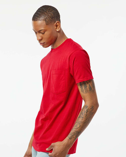 Tultex Heavyweight Jersey Pocket T-Shirt 293 #colormdl_Red