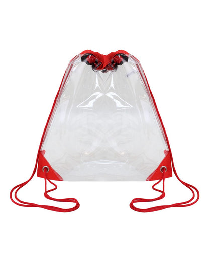 OAD Clear Drawstring Pack OAD5007 #color_Red