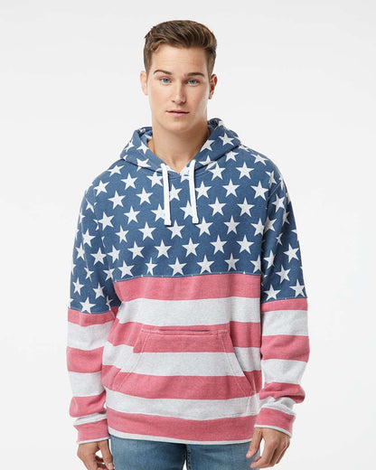J. America Men's Tailgate Hooded Sweatshirt 8815 #colormdl_Stars &amp; Stripes