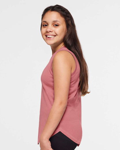 LAT Girls' Relaxed Fine Jersey Tank 2692 #colormdl_Mauvelous