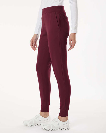 Jaanuu Women's Petite Sizes Rubi Ultrasoft Scrub Joggers W40001P #colormdl_Burgundy