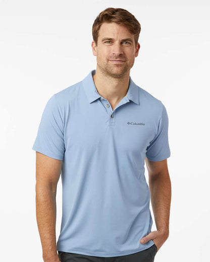 Columbia Men's Tech Trail™ Utility Polo 211856 #colormdl_Ripple Blue